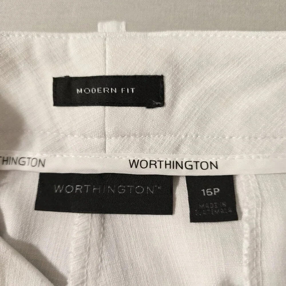 Worthington Sz 16P Women’s Straight Leg Modern Fit Chino Flat Front Formal Pants